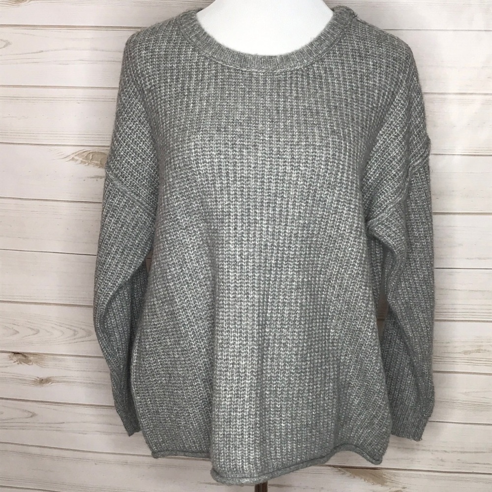 SEW IN LOVE Gray Ribbed Sweater